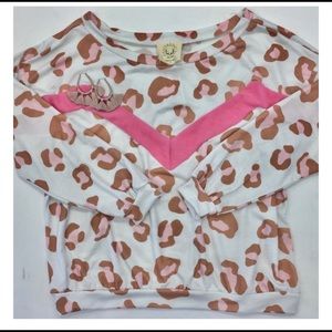 FANTASTIC FAWN  Womens Pink Cheetah L/S Sweater Size M NEW Loose Fit Oversized